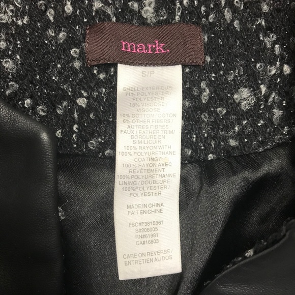 mark. Faux Leather and Tweed Black Jacket S - Picture 6 of 7